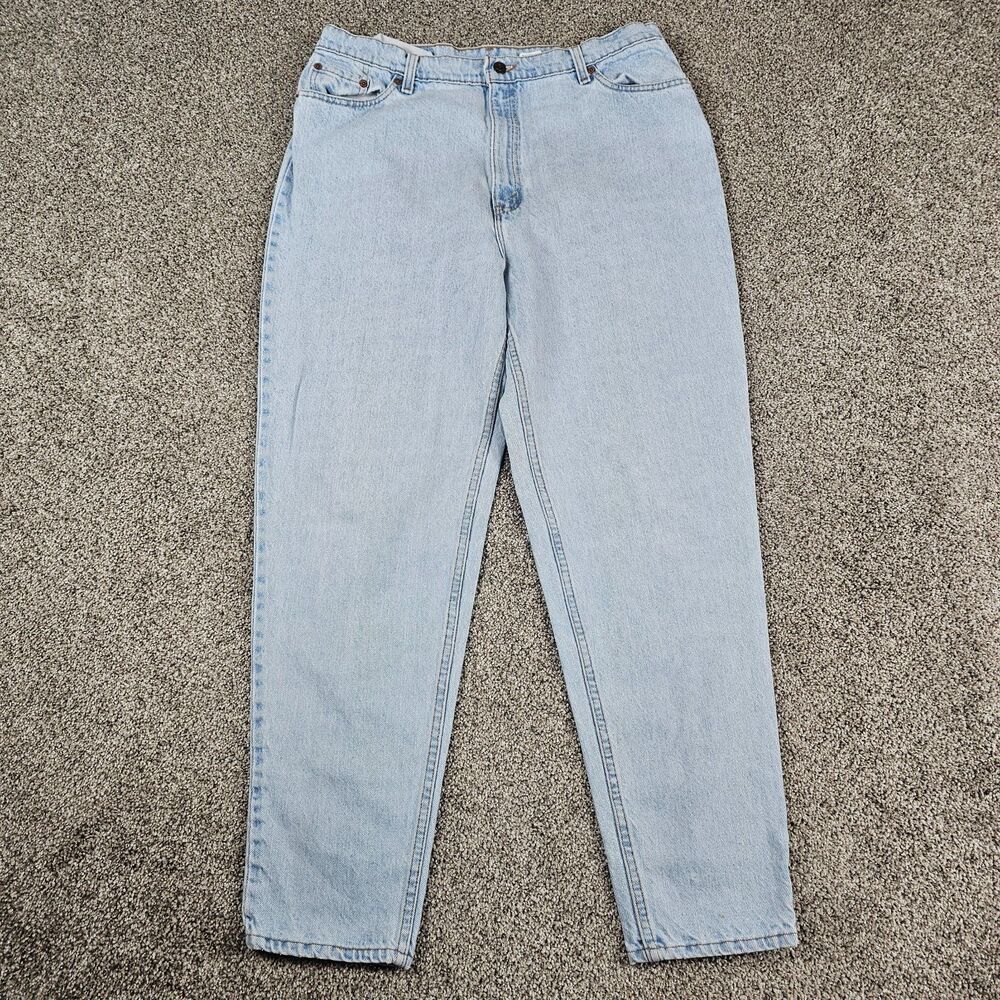 Vintage Levis 522 Jeans Womens 18 35x30 Tapered USA Light Wash High Rise Mom 90s